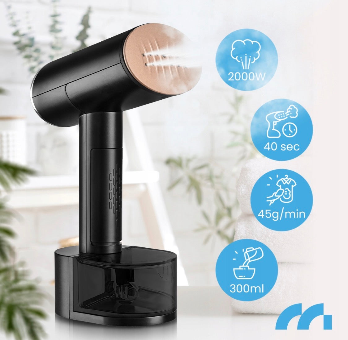 PAROWNICA DO UBRAŃ ŻELAZKO PAROWE STEAMER ZESTAW KLIPS ETUI 2000W