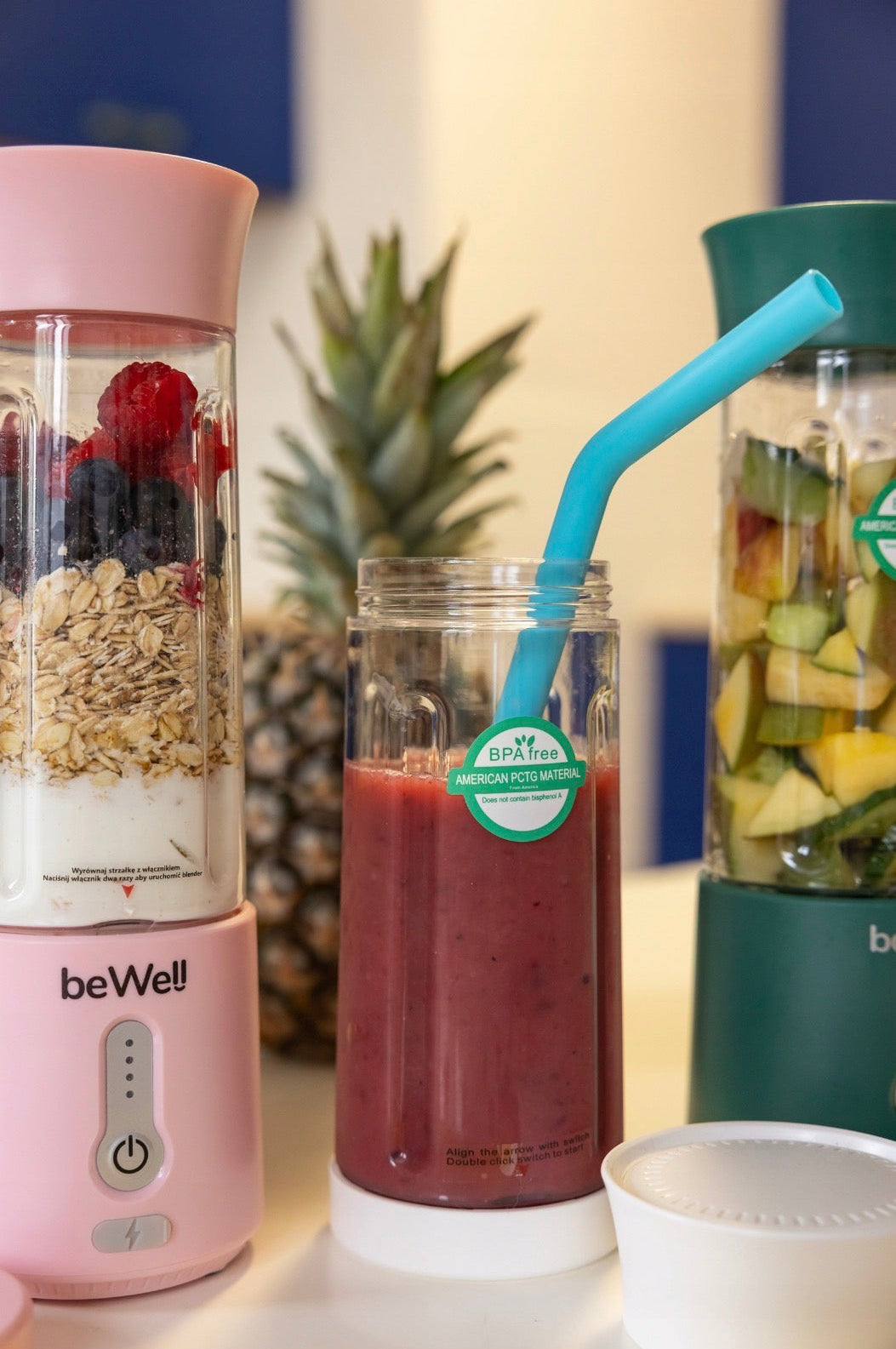 Blender Kielichowy Przenośny Bezprzewodowy beWell na USB 500ml Mocny