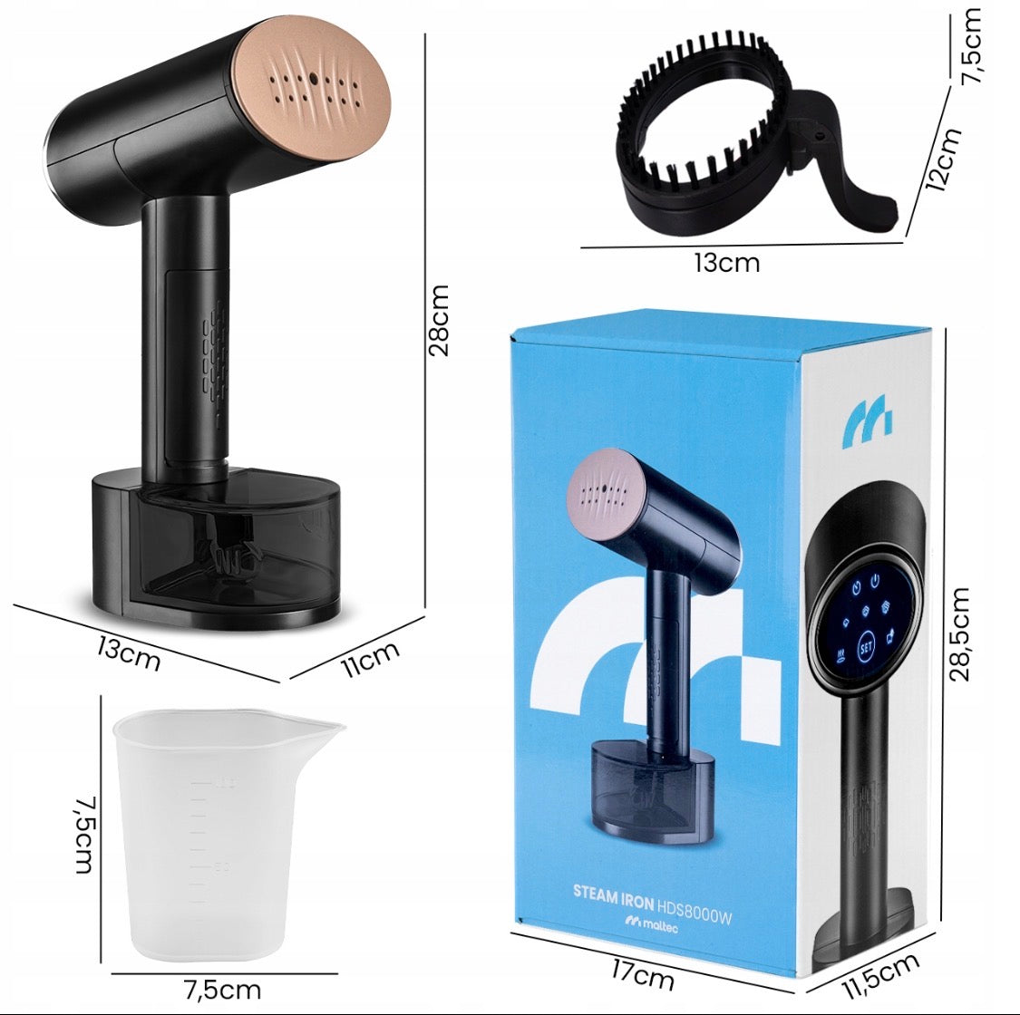 PAROWNICA DO UBRAŃ ŻELAZKO PAROWE STEAMER ZESTAW KLIPS ETUI 2000W