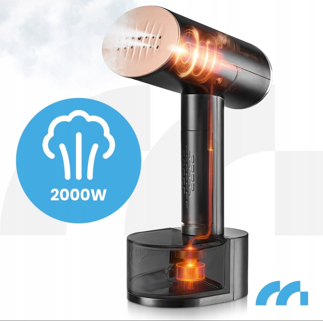 PAROWNICA DO UBRAŃ ŻELAZKO PAROWE STEAMER ZESTAW KLIPS ETUI 2000W